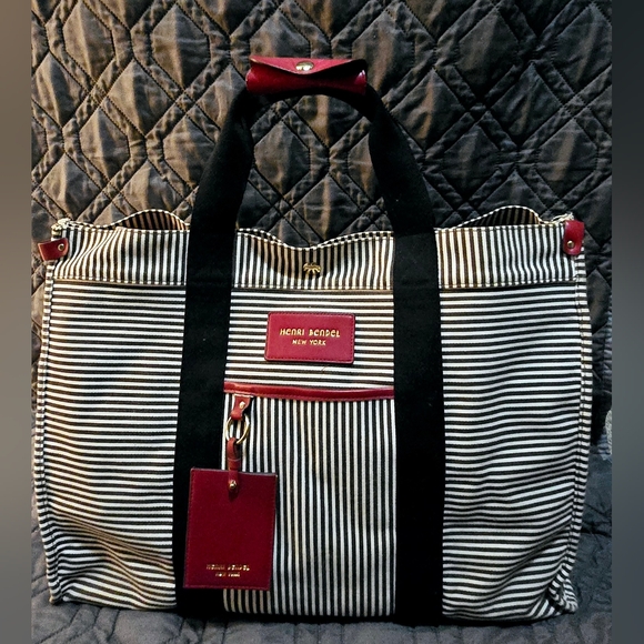 Henri Bendel Large Weekend Tote Stripe Bag - Picture 2 of 12